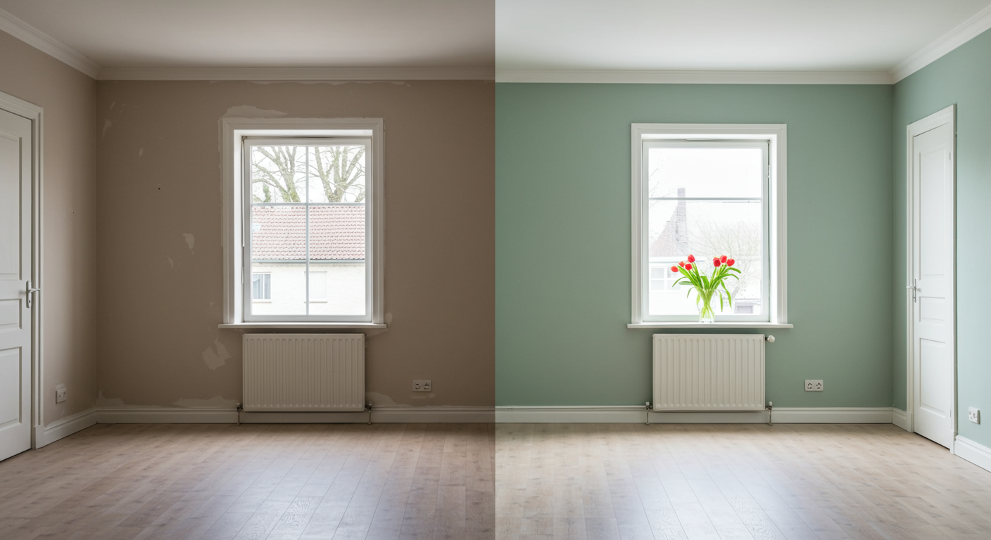 Happy Customers with Newly Painted Living Room